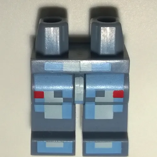 Hips and Sand Blue Legs with Pixelated Bright Light Blue and White Space Suit Pattern