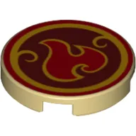 Tile Round 2 x 2 with Fire Power Icon Print