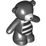 Animal, Bear / Teddy, Arms Down with 1 Button Eye, Mouth Stitches and Striped Belly Print