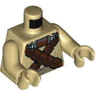 Torso Robe, Reddish Brown Belts Across Chest, Breathing Apparatus Print (Tusken Raider), Tan Arms and Hands