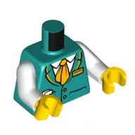 Torso, Conductor Jacket, Bright Light Orange Scarf/Tie, Nametag, Tickets in Pocket print, White Arms, Yellow Hands