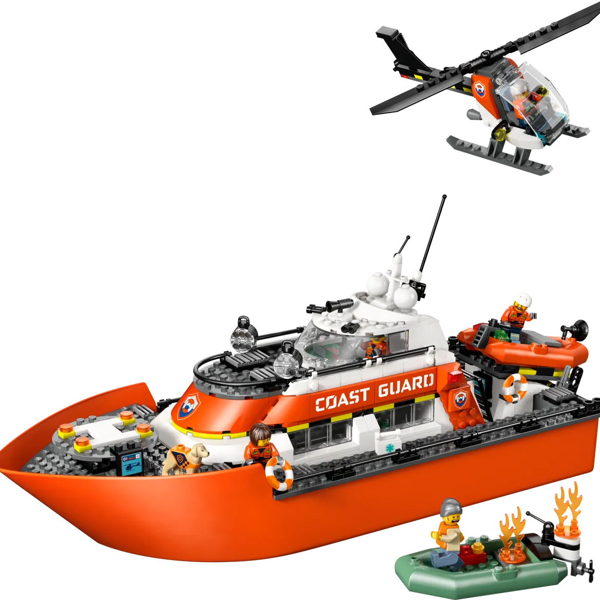 Coast Guard Rescue Boat & Helicopter