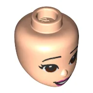 Minidoll Head Dark Brown Eyes, Dark Pink Lips, Teeth