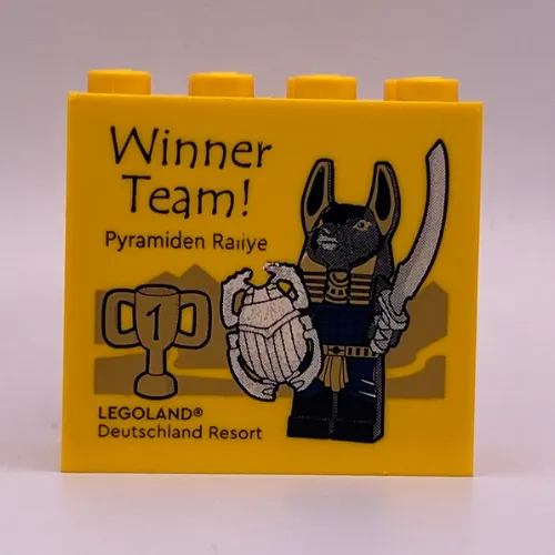 Brick 2 x 4 x 3 with 'LEGOLAND Deutschland Resort Winner Team! Pyramiden Rallye' Print