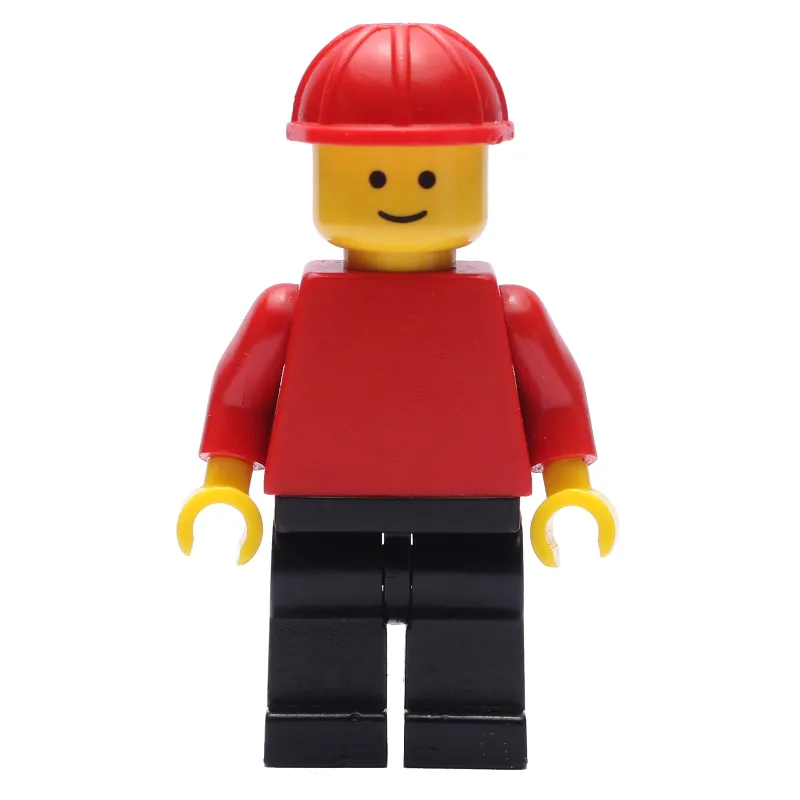 Man, Red Torso, Black Legs, Red Hard Hat (3626a Head)