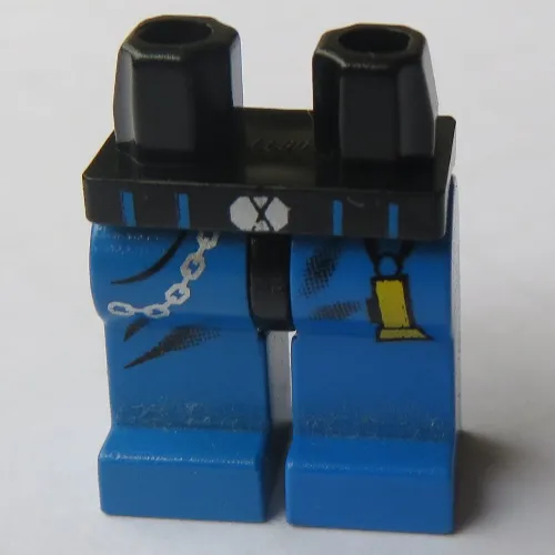 Hips and Blue Legs with Flashlight and Chain Print