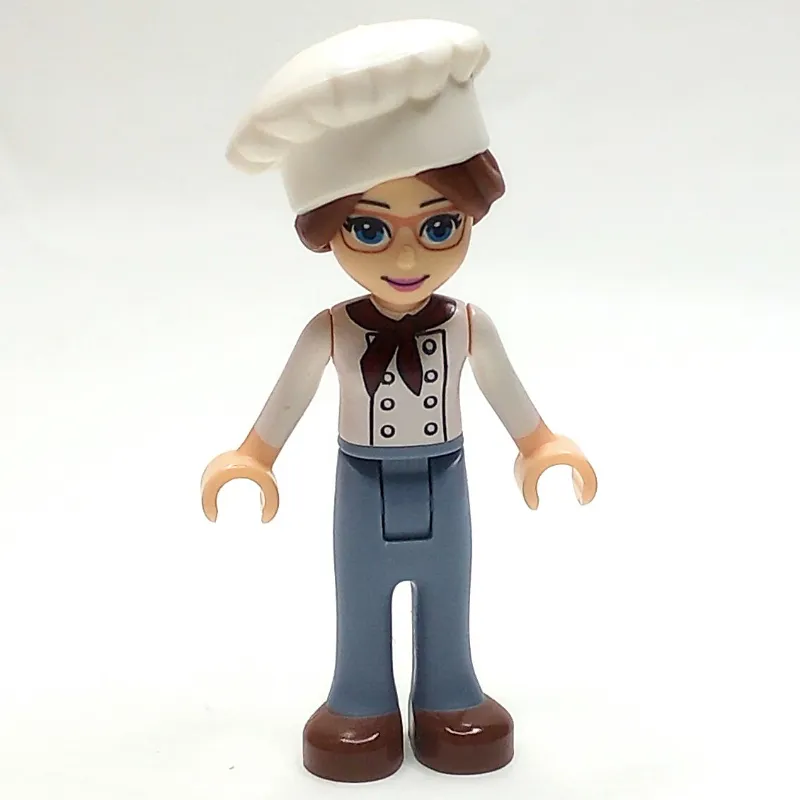 Lillie - White Jacket, Sand Blue Trousers, Chef's Hat