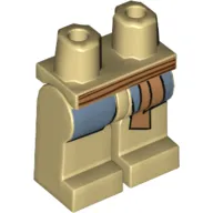 Hips and Tan Legs with Dark Tan Sash Belt and Sand Blue Coattails Print