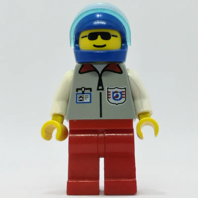 Coast Guard, Light Gray Jacket with Zipper and Badge, Blue Helmet with Visor, Sunglasses