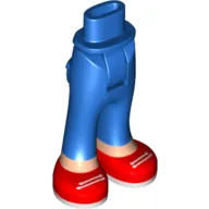 Minidoll Hips and Trousers with Back Pockets and Light Nougat Legs and Red Sneakers, White Laces Print