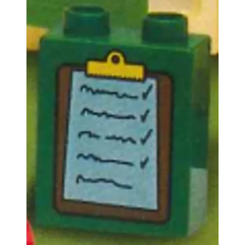 Duplo Brick 1 x 2 x 2 with Clipboard Print