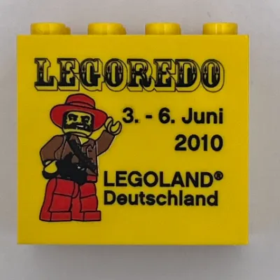 Brick 2 x 4 x 3 with 'LEGOLAND Deutschland LEGOREDO 3. - 6. Juni 2010' Print