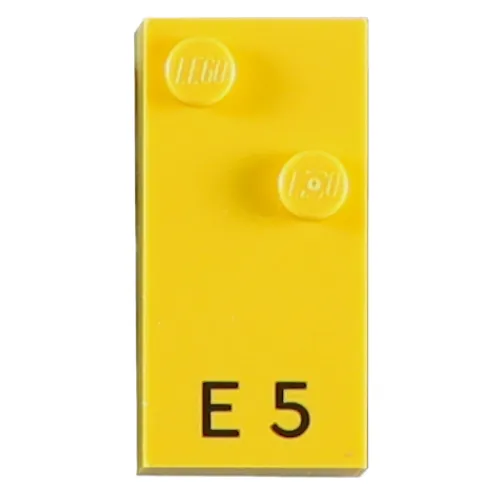 Braille Brick 2 x 4 with 2 Studs ⠑ and 'E 5' Print
