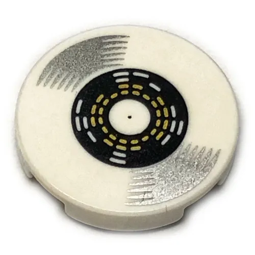 Tile Round 2 x 2 with Silver Vinyl LP Record Print