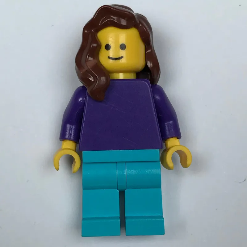 Woman, Plain Dark Purple Torso, Medium Azure Legs, Reddish Brown Hair