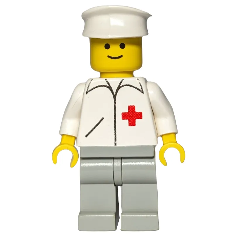 Doctor, White Jacket with Red Cross, Light Gray Legs, White Hat
