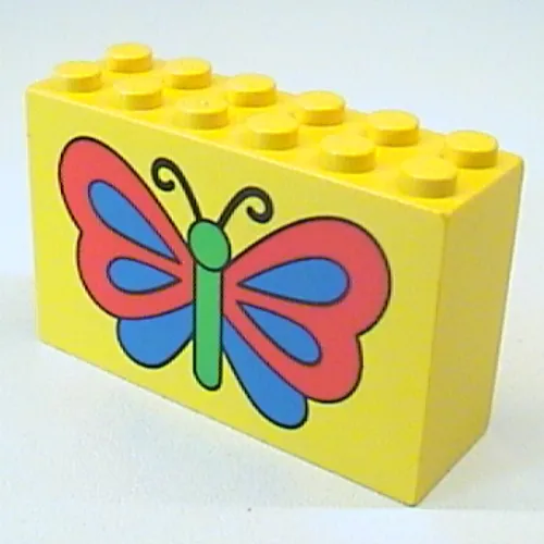 Brick 2 x 6 x 3 with Butterfly Print