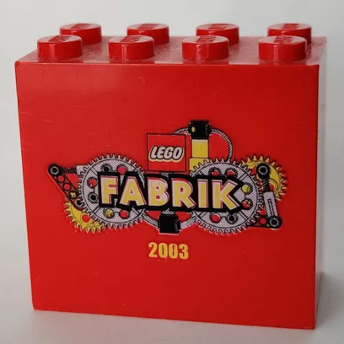 Brick 2 x 4 x 3 with 'LEGO FABRIK 2003' Print
