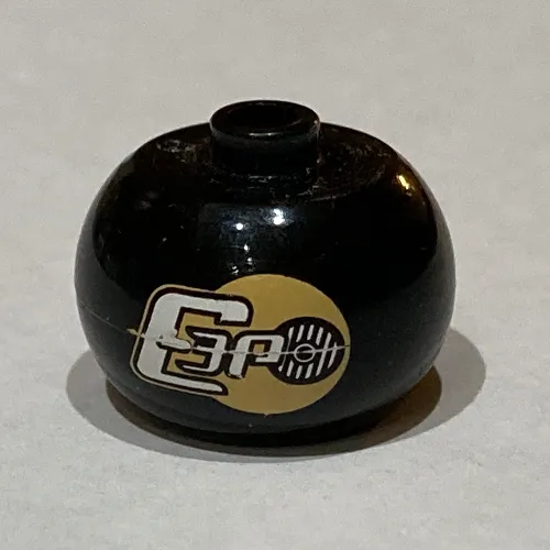 Pen Bead, Round Orb with 'C-3PO' Print