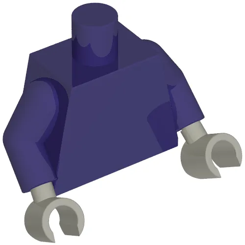 Torso, Dark Purple Arms, Light Bluish Gray Hands [Plain]