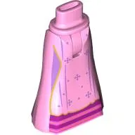 Minidoll Hips and Full Length Skirt with Lavender Stars, Gold Trim, Magenta/Dark Pink Underdress Print