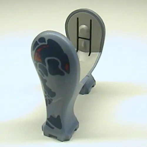 Animal Body Part, Dinosaur, Legs Short, Dark Gray, Red, Blue Print