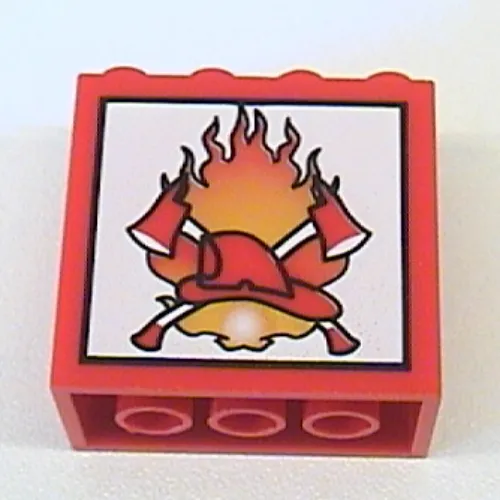 Brick 2 x 4 x 3 with Fire Print