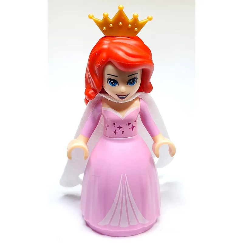 Ariel - Human Form, Bright Pink Gown, White Cape