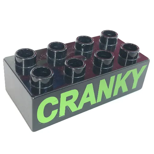 Duplo Brick 2 x 4 with 'CRANKY' Text Print