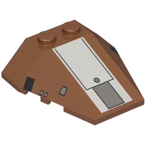 Wedge Sloped 4 x 4 Triple, Stud Notches with Light Bluish Gray Stripe Mini Slave I Print