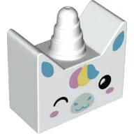 Duplo Brick 2 x 4 x 3 1/2 with Horn, Unicorn Face Print