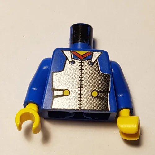 Torso Armor Plate, Red Collar Print (Samurai), Blue Arms, Yellow Hands