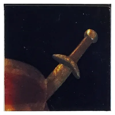 Tile 2 x 2 with Pirates of the Caribbean Mosaic Sword Handle print