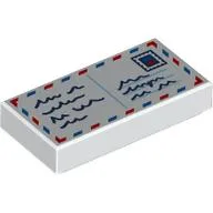Tile 1 x 2 with Air Mail Letter print