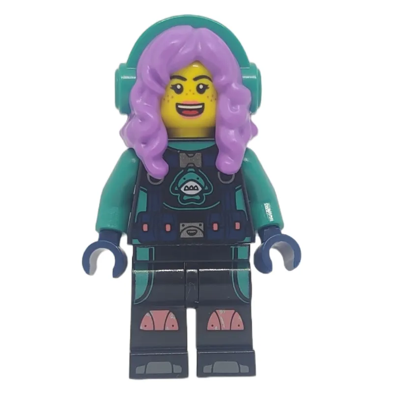 Parker L. Jackson, Black Top, Medium Lavender Hair with Headphones