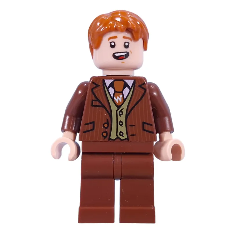 Fred Weasley in Reddish Brown Suit, Dark Orange Tie