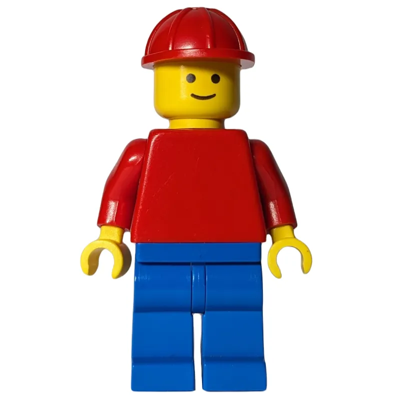 Man, Red Torso, Blue Legs, Red Hard Hat