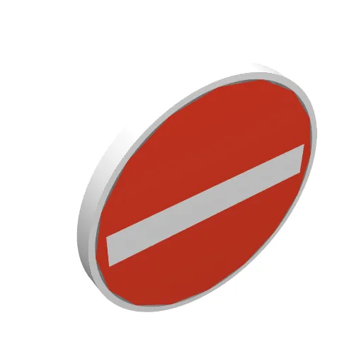 Road Sign Clip-on 2 x 2 Round with No Entry Print