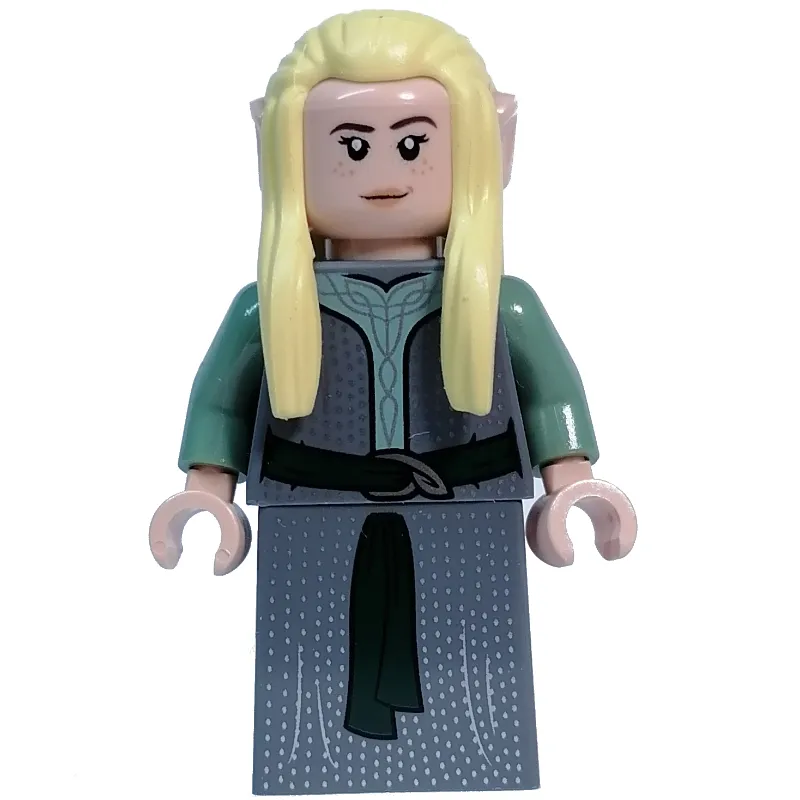 Elf - Dark Bluish Grey Torso, Dress, Bright Light Yellow Hair