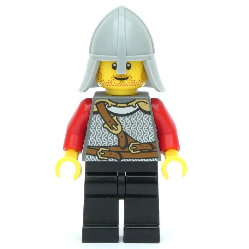 Knight - Dark Bluish Grey Torso, Black Legs, Light Bluish Grey Helmet