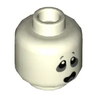 Minifig Head Specter, Dark Bluish Gray around Eyes and Open Mouth Lopsided Print [Hollow Stud]