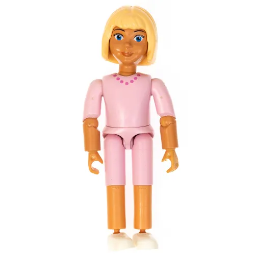 Belville Figure Articulated Elbows, Child, Female, Light Yellow Hair, Pink Shorts, Pink Shirt with Necklace Print