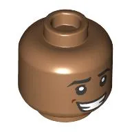 Minifig Head Naveen, Open Mouth Smile, Laugh / Nervous Grin print