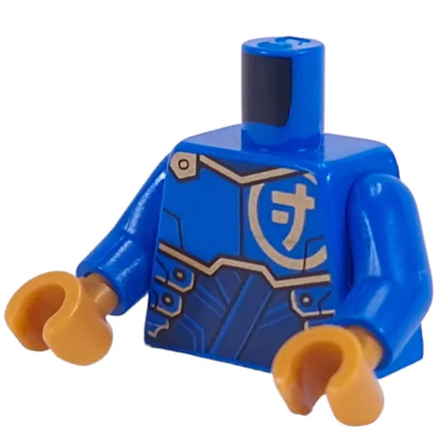 Torso, Gold Asian Symbol, Gold/Dark Blue Armor print, Blue Arms, Pearl Gold Hands