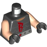Torso Vest, Muscles, Red 'B', Silver Belt with Red Buckle Print, Light Nougat Arms, Black Hands