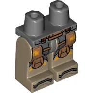 Hips and Dark Tan Legs with Space Suit, Yellow Decorations, Knee Caps print