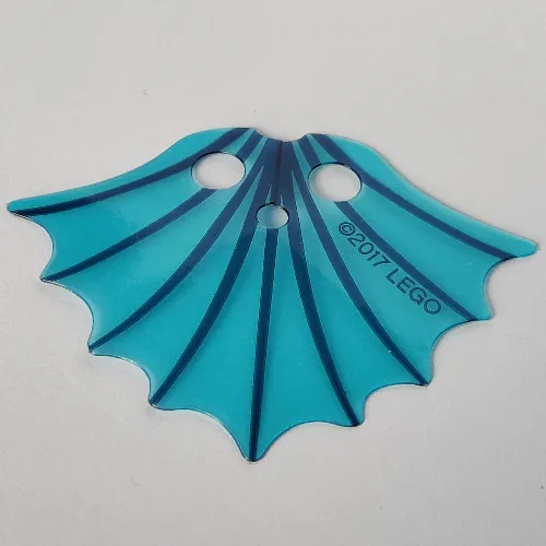 Neckwear Cape, Fins with Dark Blue Lines on Trans-Light Blue Background Print