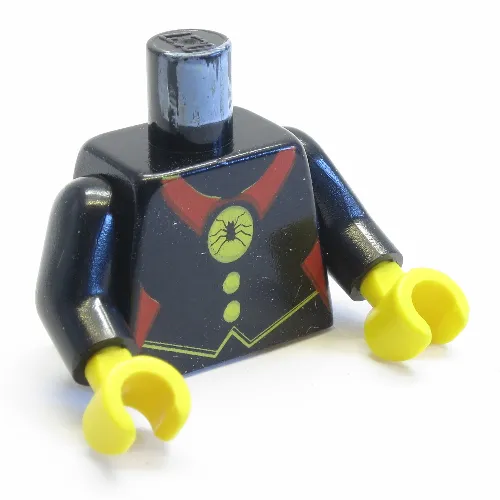 Torso Red Spider Medal Print (Fright Knights), Black Arms, Yellow Hands