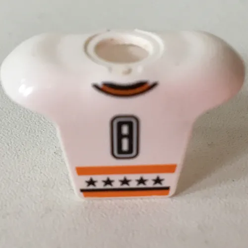 Minifig Neckwear Sports Hockey Body Armor with NHL Logo and Black '8' Print