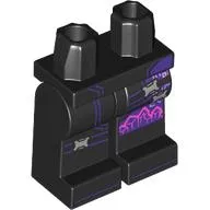 Hips and Black Legs with Magenta Straps, Silver Buckles, Magenta/Dark Pink Coat Tail print